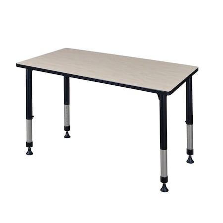 Kee Rectangle Tables > Height Adjustable > Rectangular Classroom Tables, 48 W, 24 L, 23-34 H, Maple MT4824PLAPBK